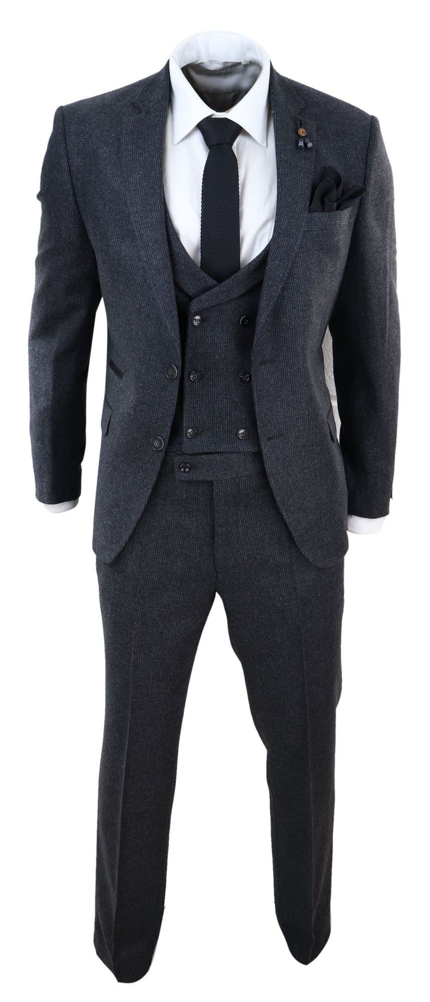 Dark Grey Tweed 3 Piece Suit