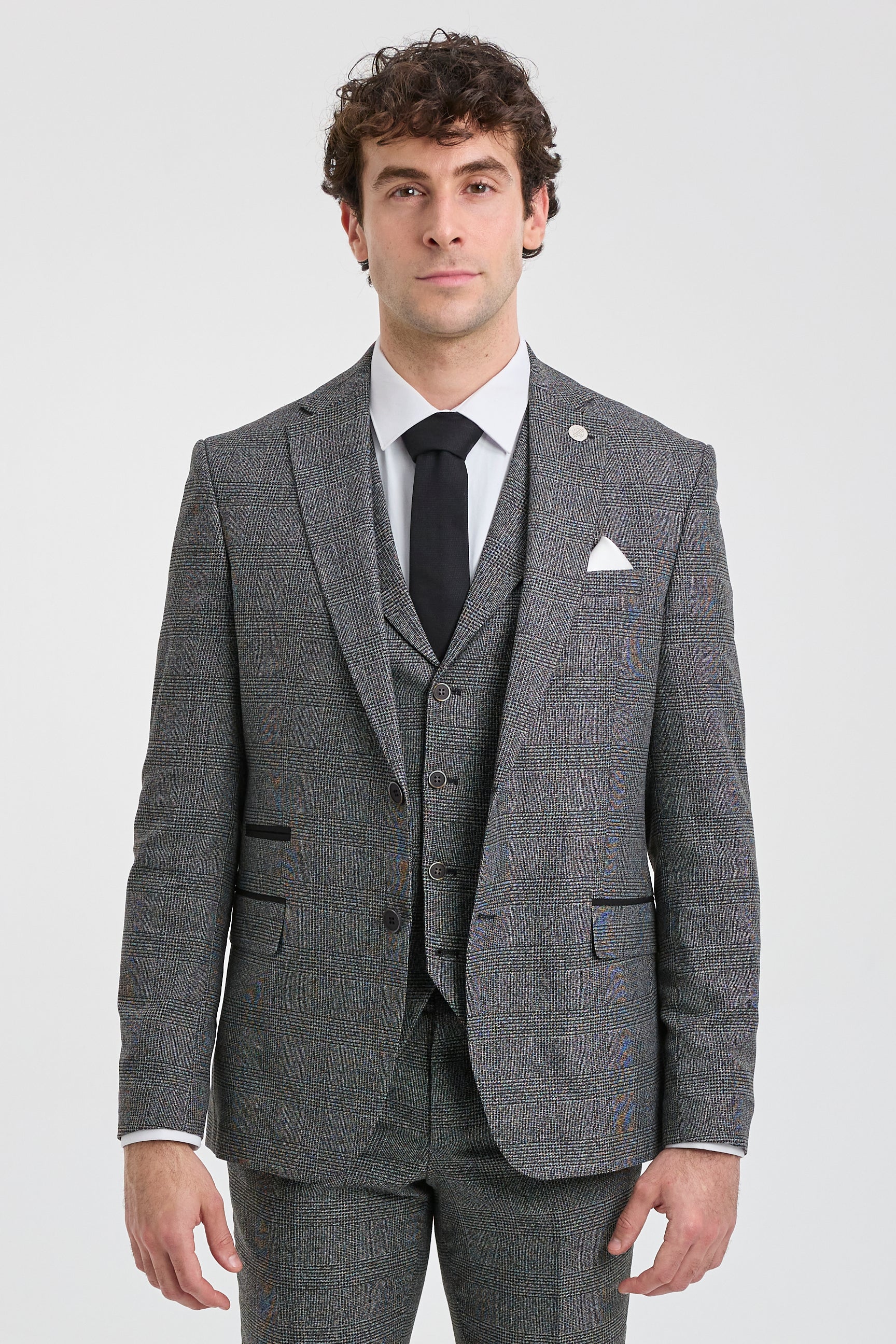Men's Grey Glen Check 3 Piece Suit: Buy Online - Happy Gentleman
