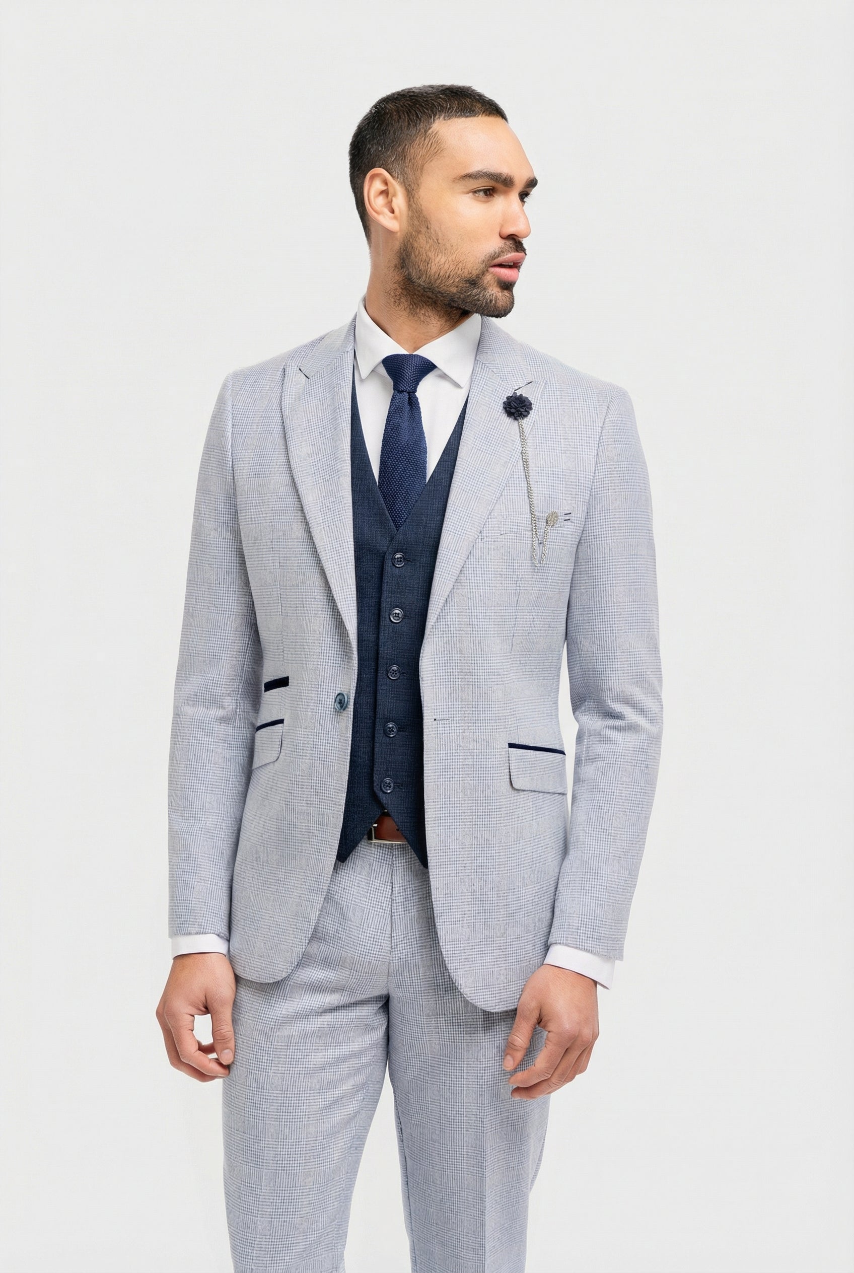 light blue dress with navy suit Mens 3 Piece Check Tweed Tailored Fit Wedding Peaky Classic Love you and wish going_out Size:Child 3 Jennifer Garner Wears Little