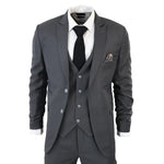 IM1 Men's Classic Charcoal Plain Tailored Fit 3-Piece Suit