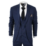 IM1 Men's Classic Charcoal Navy Tailored Fit 3-Piece Suit