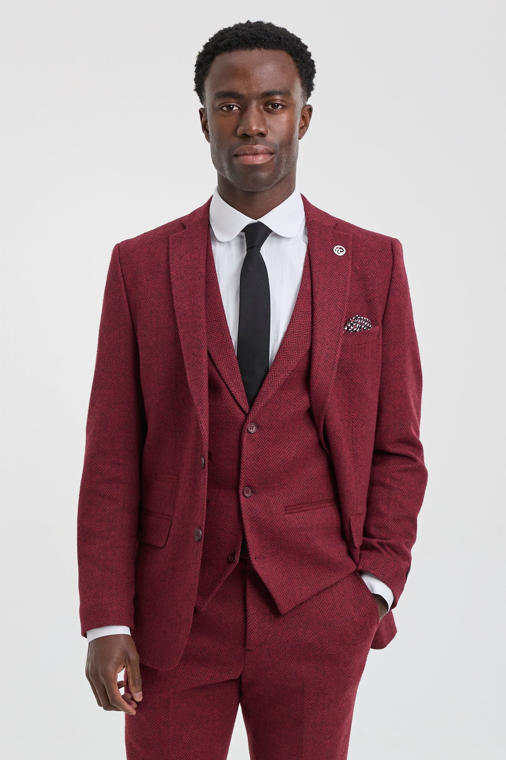 Blazer Combiné St. John En Tweed Rouge Cramoisi Tricoté - Taille 4 - Neuf Avec étiquette