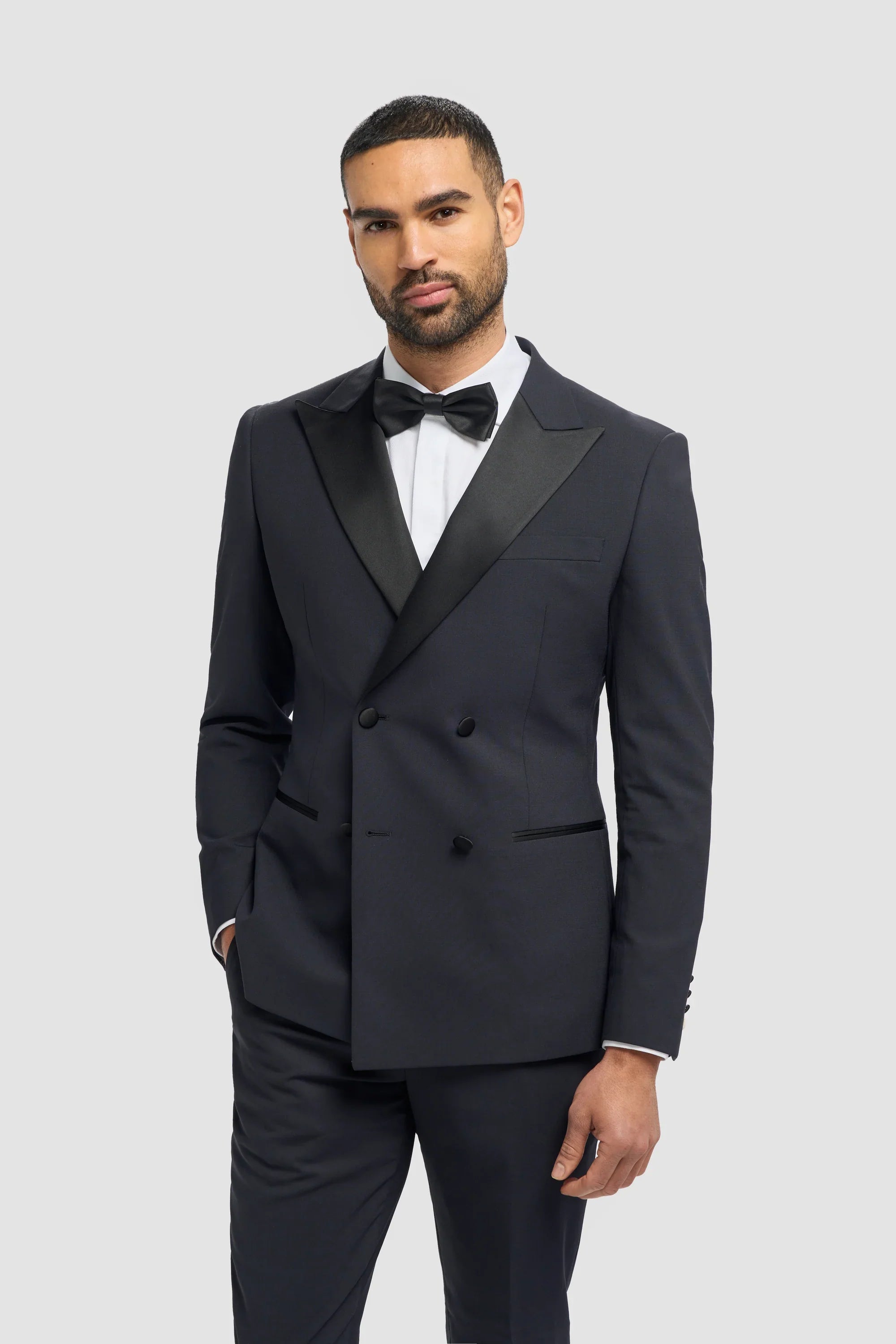 Aspen - Men's Navy 2 Piece Double Breasted Tuxedo Suit