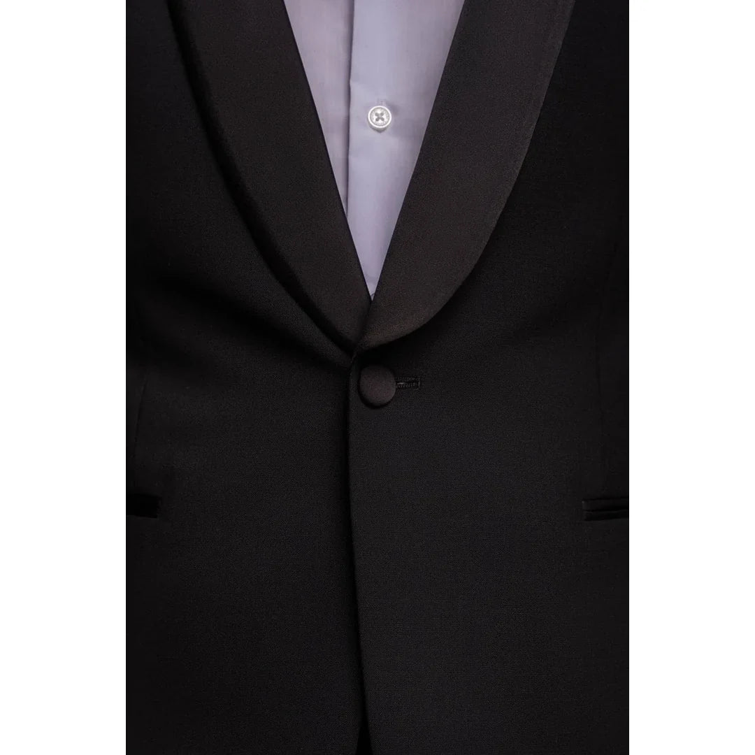 Aspen - Men's Plain Black Tuxedo Blazer