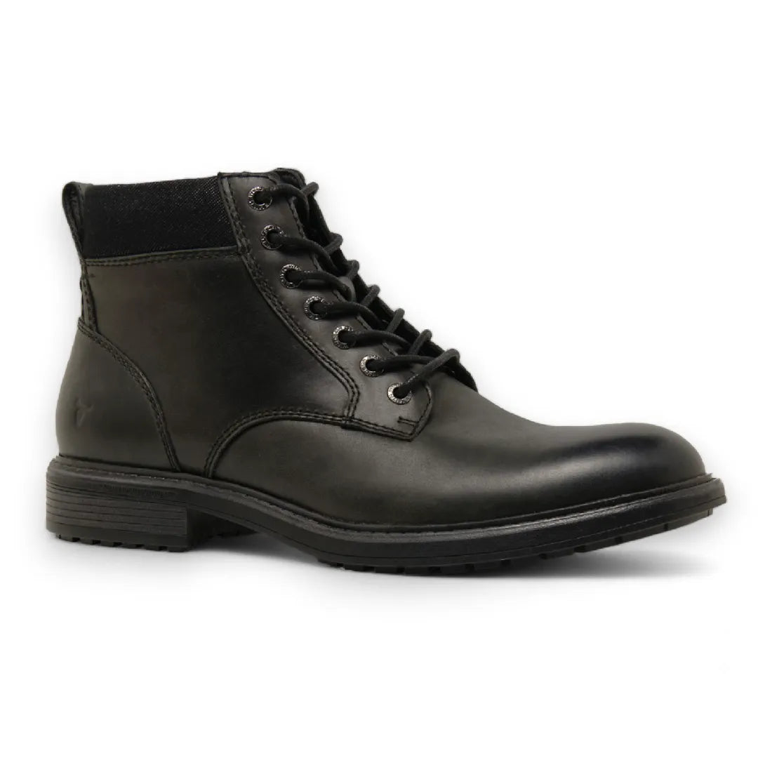 Beau - Men's Black Lace Up Side Zip Leather Chelsea Boots Beau - Men's Black Lace Up Side Zip Leather Chelsea Boots