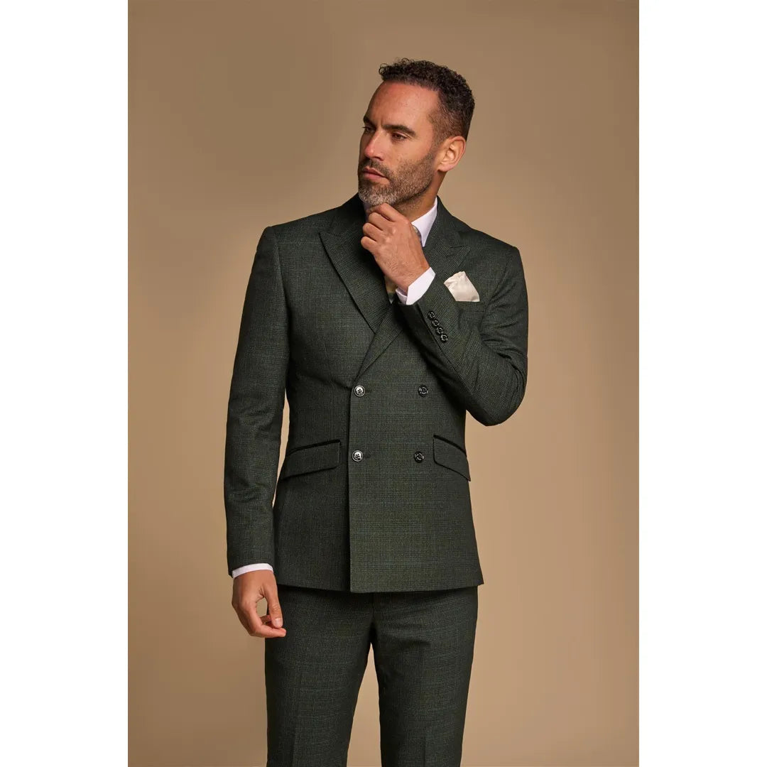 Caridi - Men's 2 Piece Olive Green Double Breasted Suit: Buy Online - Happy Gentleman Caridi - Men's 2 Piece Olive Green Double Breasted Suit: Buy Online - Happy Gentleman