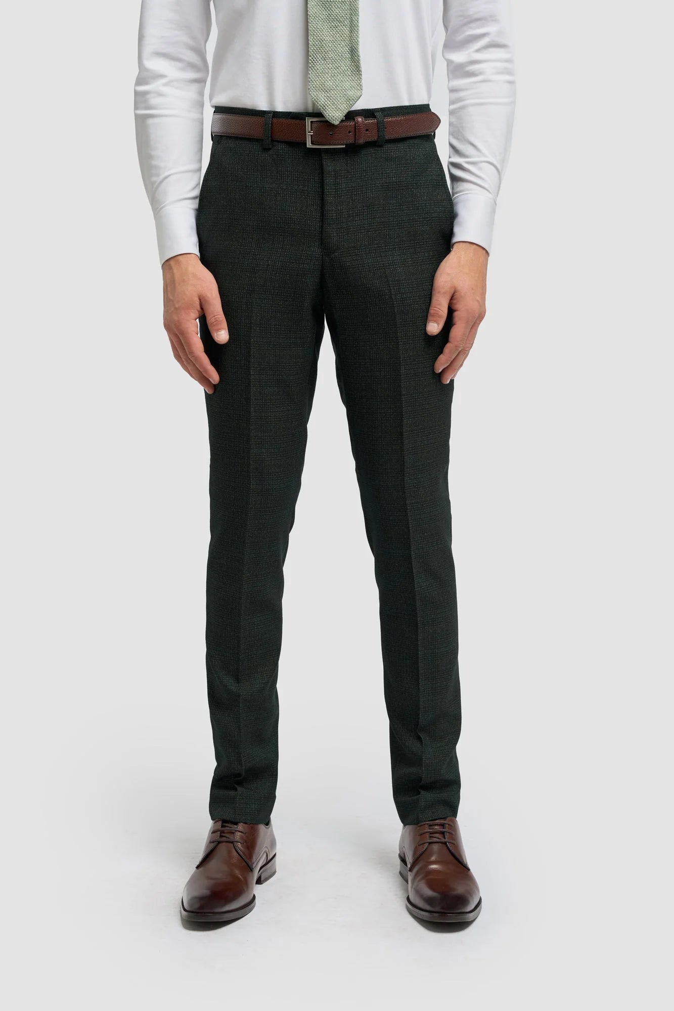 Caridi - Men's Olive Green Tweed Trousers Caridi - Men's Olive Green Tweed Trousers
