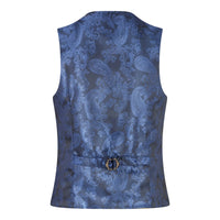 Boys Blue 3 Piece Herringbone Tweed Check Vintage Tailored Fit Suit