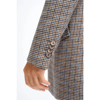 Eddie - Men's Tan Brown Wool Blend Tweed Overcoat