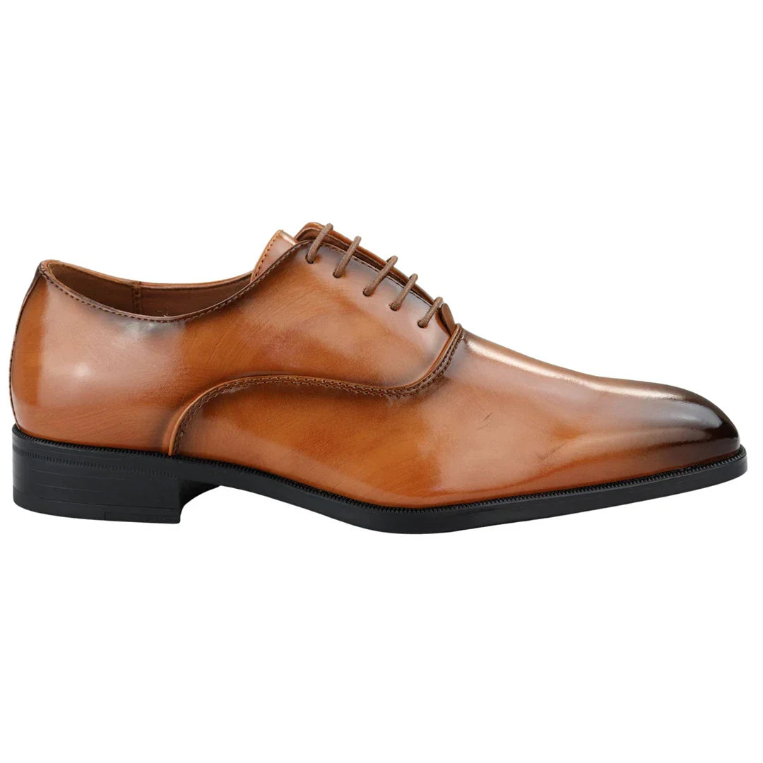 Mens Smart Formal Patent Oxford Tan Shoes Shiny Laced Classic Round Toe Dress Mens Smart Formal Patent Oxford Tan Shoes Shiny Laced Classic Round Toe Dress