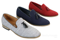 Galax GH3126 - Mens Slip On Tassel Driving Shoes Loafers Light Smart Casual Black Blue Italian