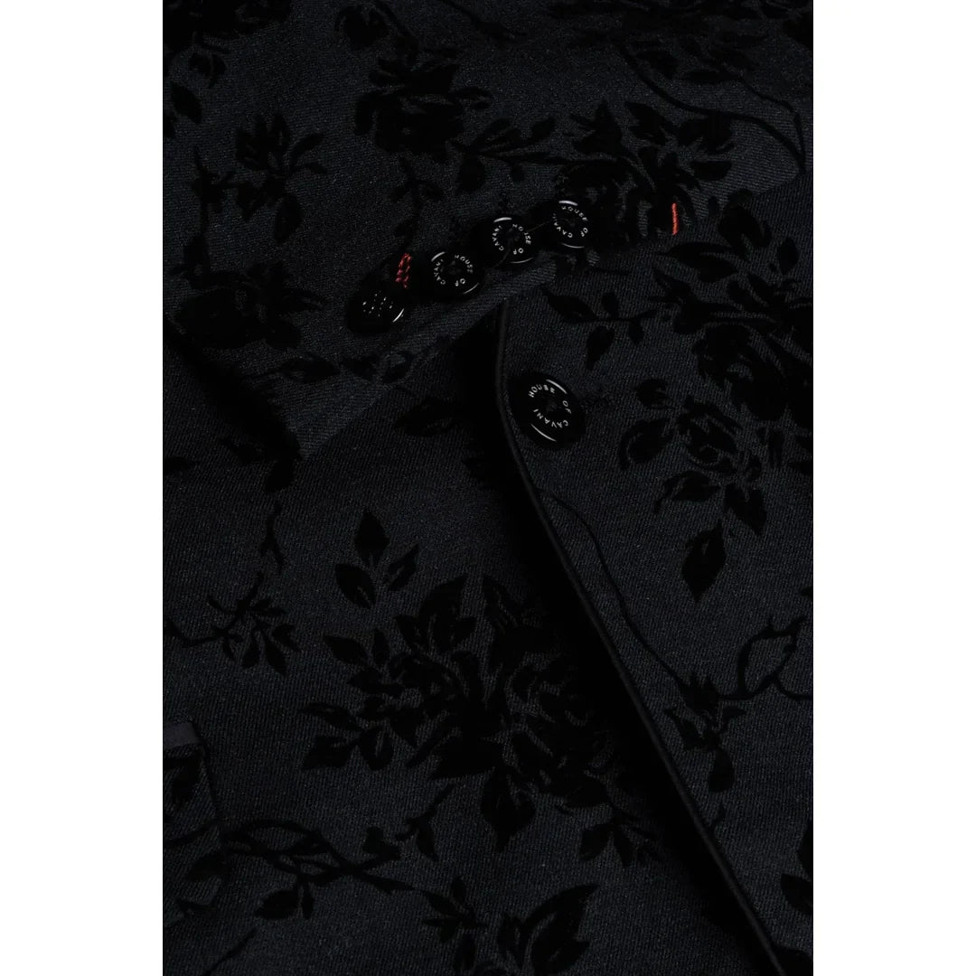 Georgi - Men's Black Floral Blazer