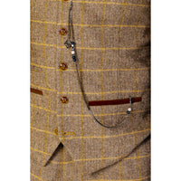Harris Men's Brown 3-Piece Tweed Suit with Classic Vintage Style