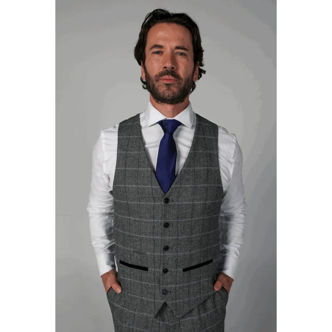 Harris - Men's Grey Tweed Waistcoat: Buy Online - Happy Gentleman Harris - Men's Grey Tweed Waistcoat: Buy Online - Happy Gentleman