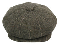 Mens Tweed Check Peaky Blinders Cap