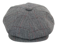 Mens Tweed Check Peaky Blinders Cap