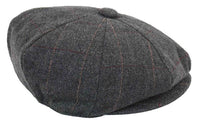 Mens Tweed Check Peaky Blinders Cap