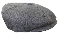 HT6364 - Mens Herringbone Tweed Newsboy Peaky Blinders Hat