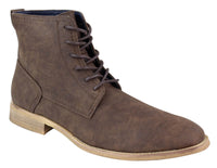 Mens Matt Leather Laced Peaky Blinders Boots