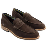Mens Real Full Suede Slip On Loafers Boat Shoes Brown Smart Casual Classic Comfort Fit