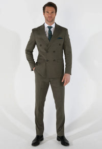 Kurt - Men's 2 Piece Sage Green Double Breasted Suit