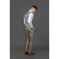 Liam - Men's Brown Check Waistcoat