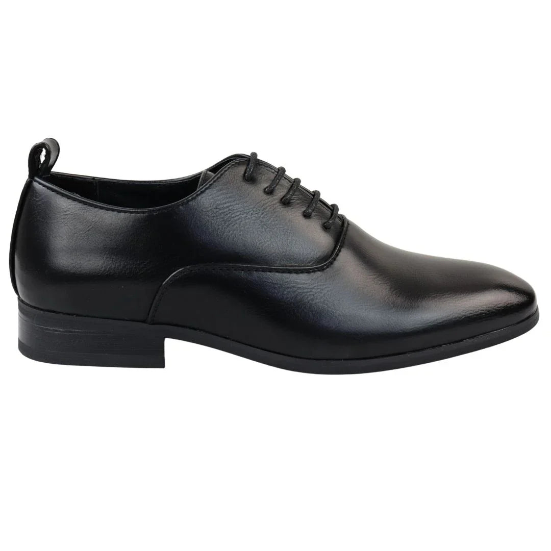 Men's Lace Up Black Derby Oxford Shoes Men's Lace Up Black Derby Oxford Shoes