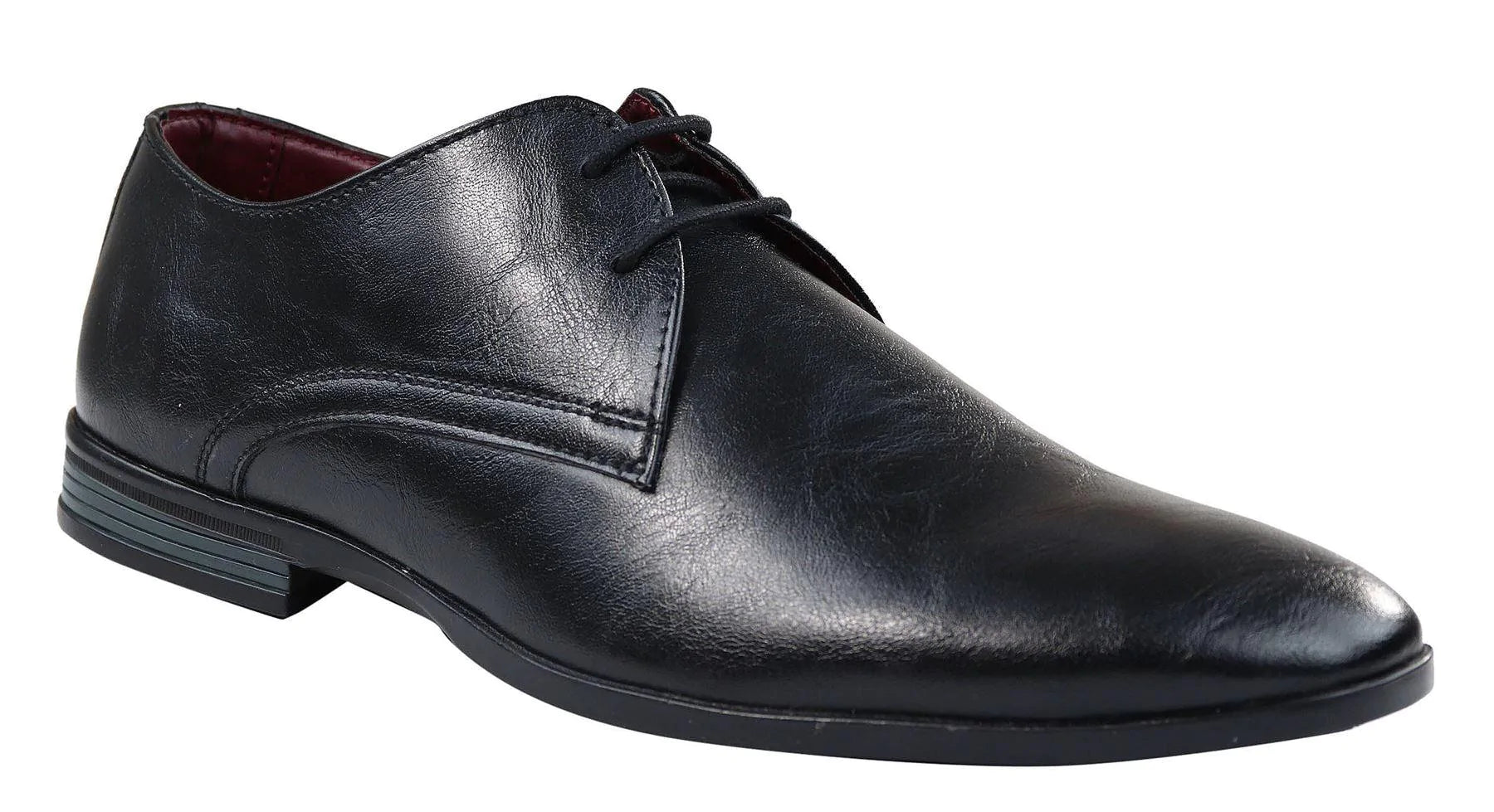 Mens Classic Black Laced Leather Shoes Smart Casual Formal Plain Simple Mens Classic Black Laced Leather Shoes Smart Casual Formal Plain Simple