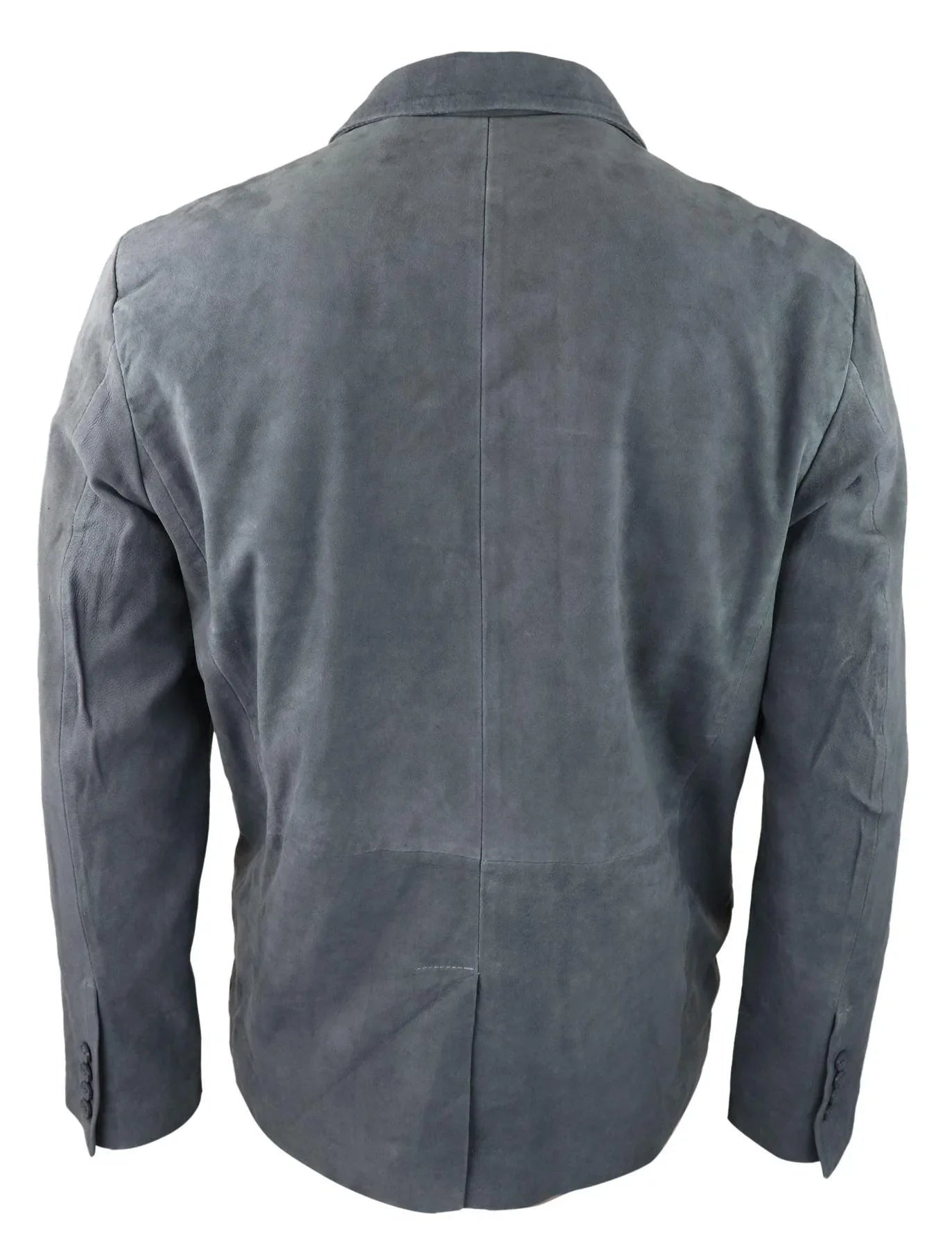 Mens Genuine Suede Blazer Style Jacket Leather Mens Classic VIntage Smart Casual Grey
