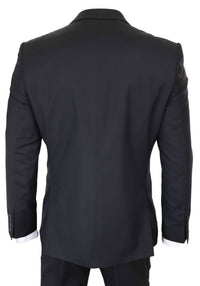 Mens Classic Plain Black Formal 2-Piece Suit