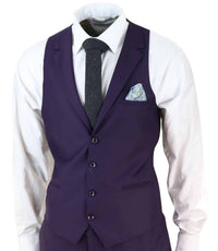 Mens Deep Purple 3 Piece Suit