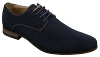 Mens Nubuck Suede Laced Smart Casual Shoes Navy Blue Brown Black