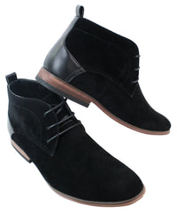 Mens Suede Desert Ankle Red Grey Brown Blue Boots Shoes Smart Casual Leather Laced