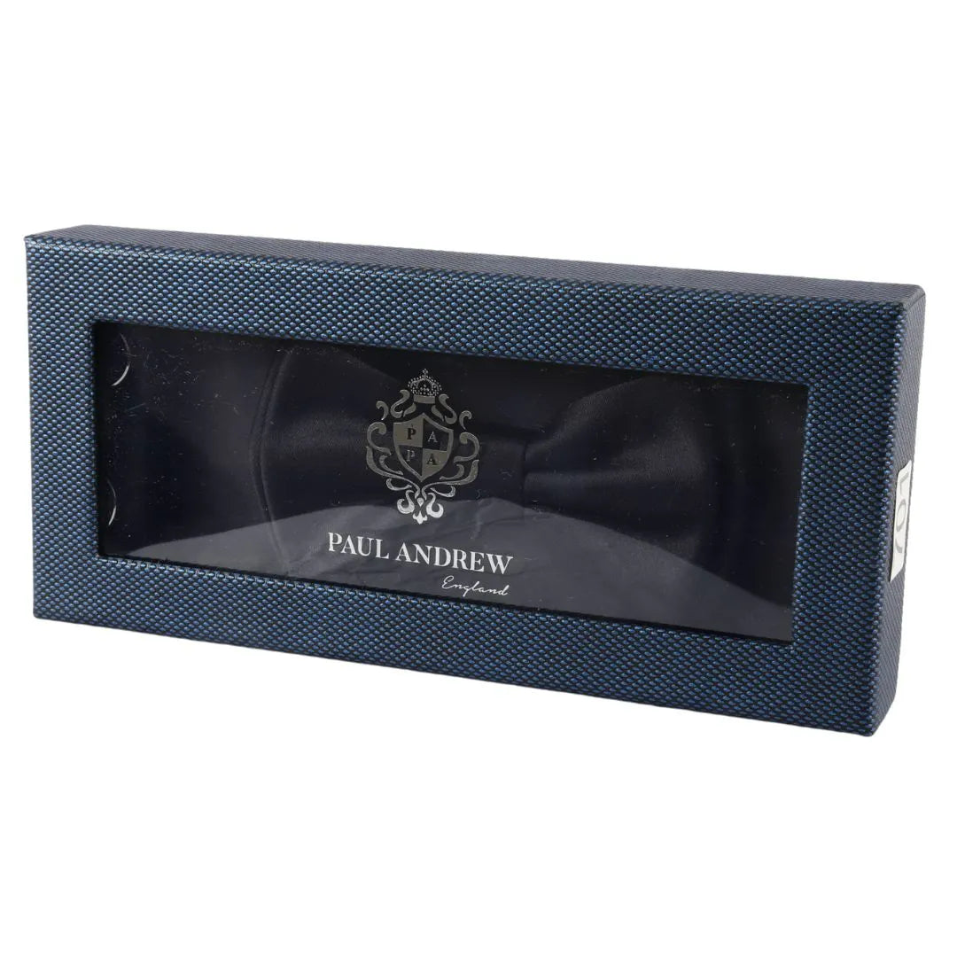 Men's Bow Tie Pocket Square Cuff Links Gift Set Black Color