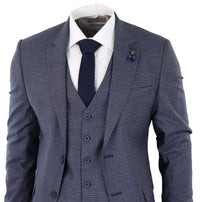 Blue-Grey Sheppard's Check 3 Piece Suit - RK20-11