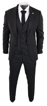 Black Pinstripe 3 Piece Suit - RK20-30