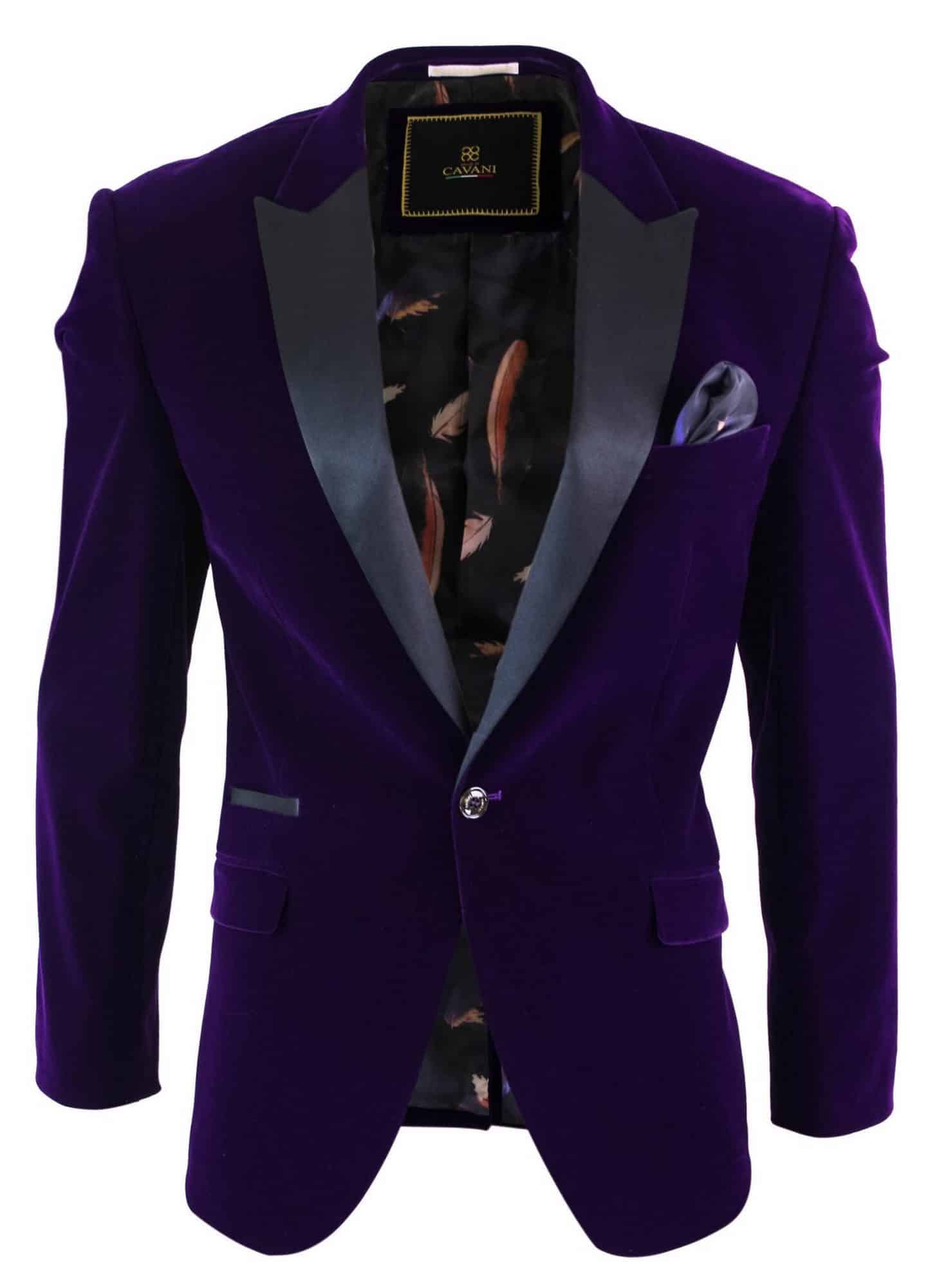 Cavani Rosa - Mens Soft Velvet Black Navy 1 Button Dinner Jacket Tuxedo  Blazer Smart Casual Fit-Purple: Buy Online - Happy Gentleman, image size:1445x2000