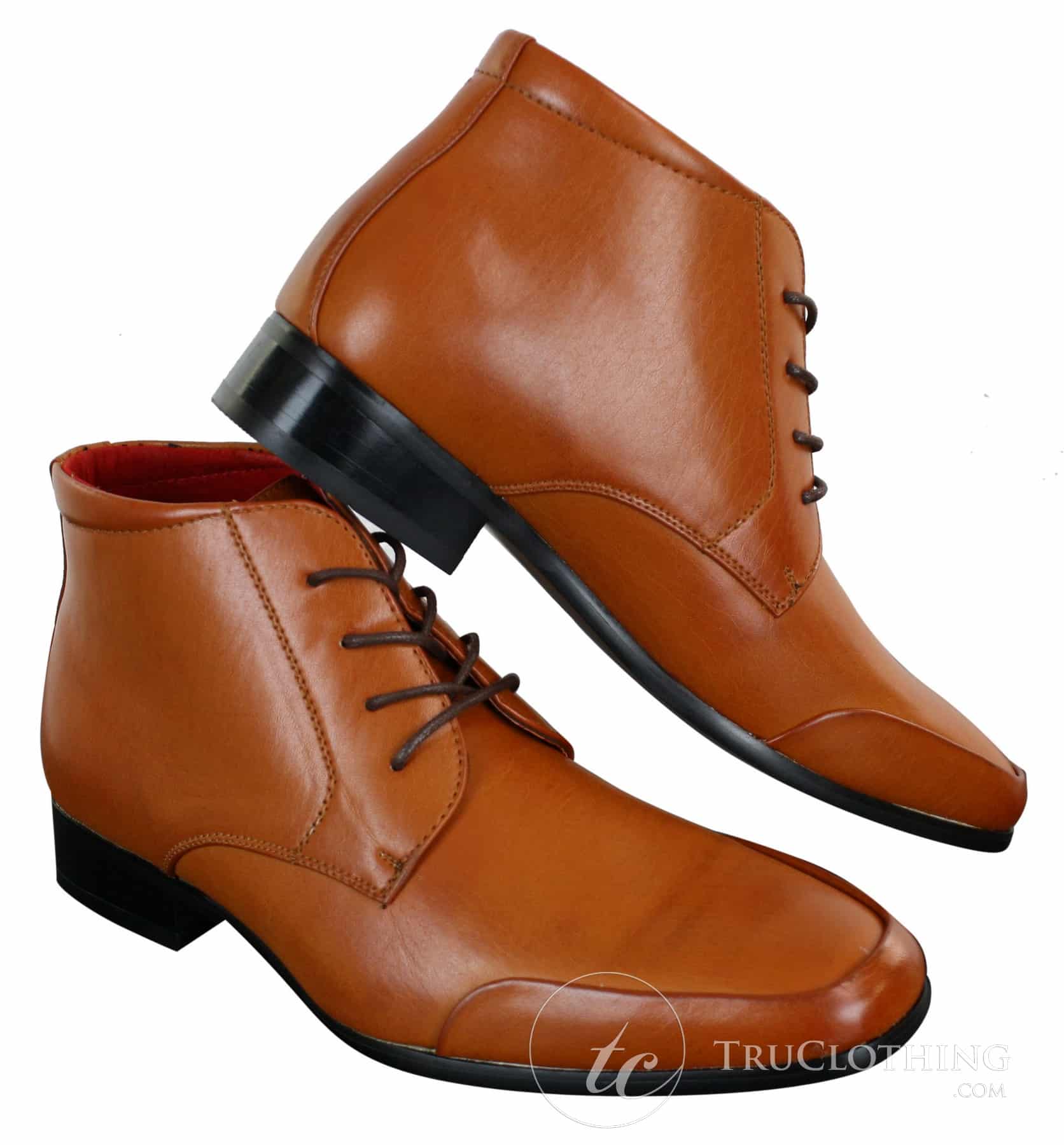 Rossellini Aldo Mens Laced Chelsea Dealer Ankle Boots Tan Brown Black Smart Casual Leather