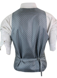 Mens Waistcoat Wool Check Herringbone Tweed Brown Black Classic Vintage Fit