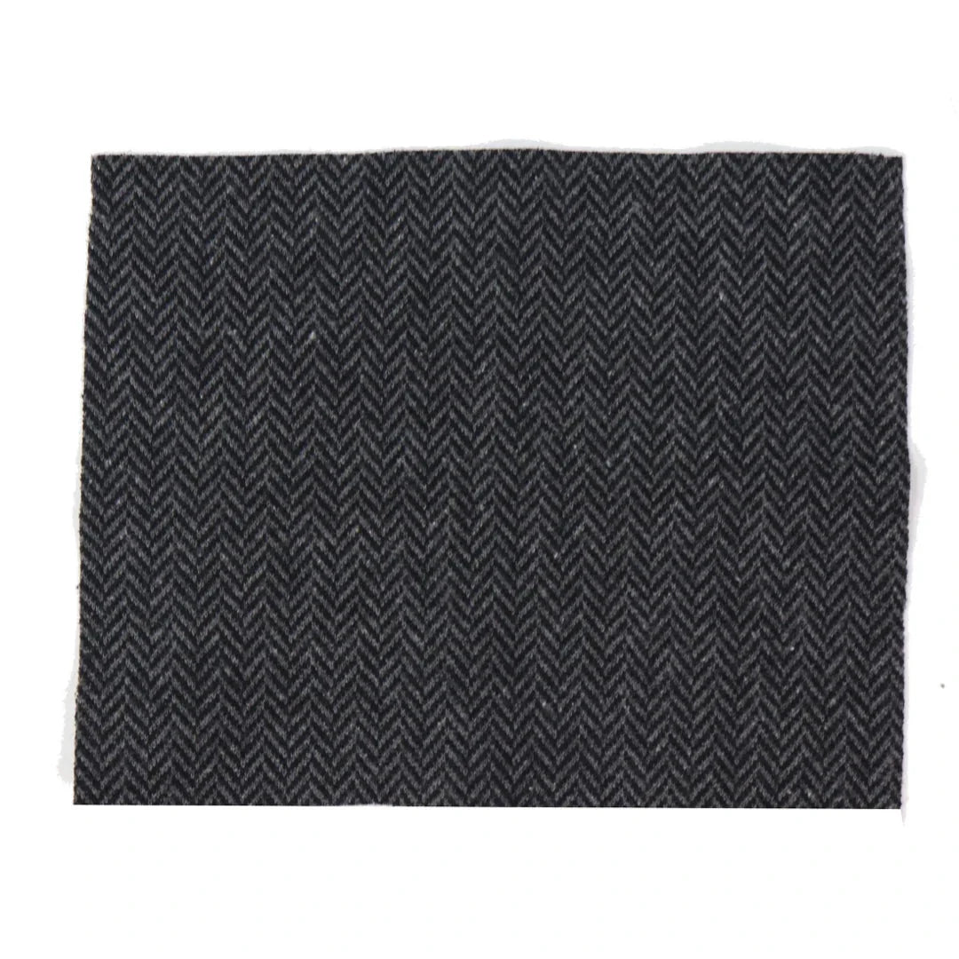 Men's Tweed Charcoal Tie Hankie Set Classic British Heritage Wool Herringbone