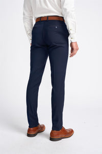 Baresi - Men's Plain Navy Classic Trousers