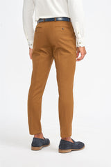 James - Men's Camel Brown Formal Trousers