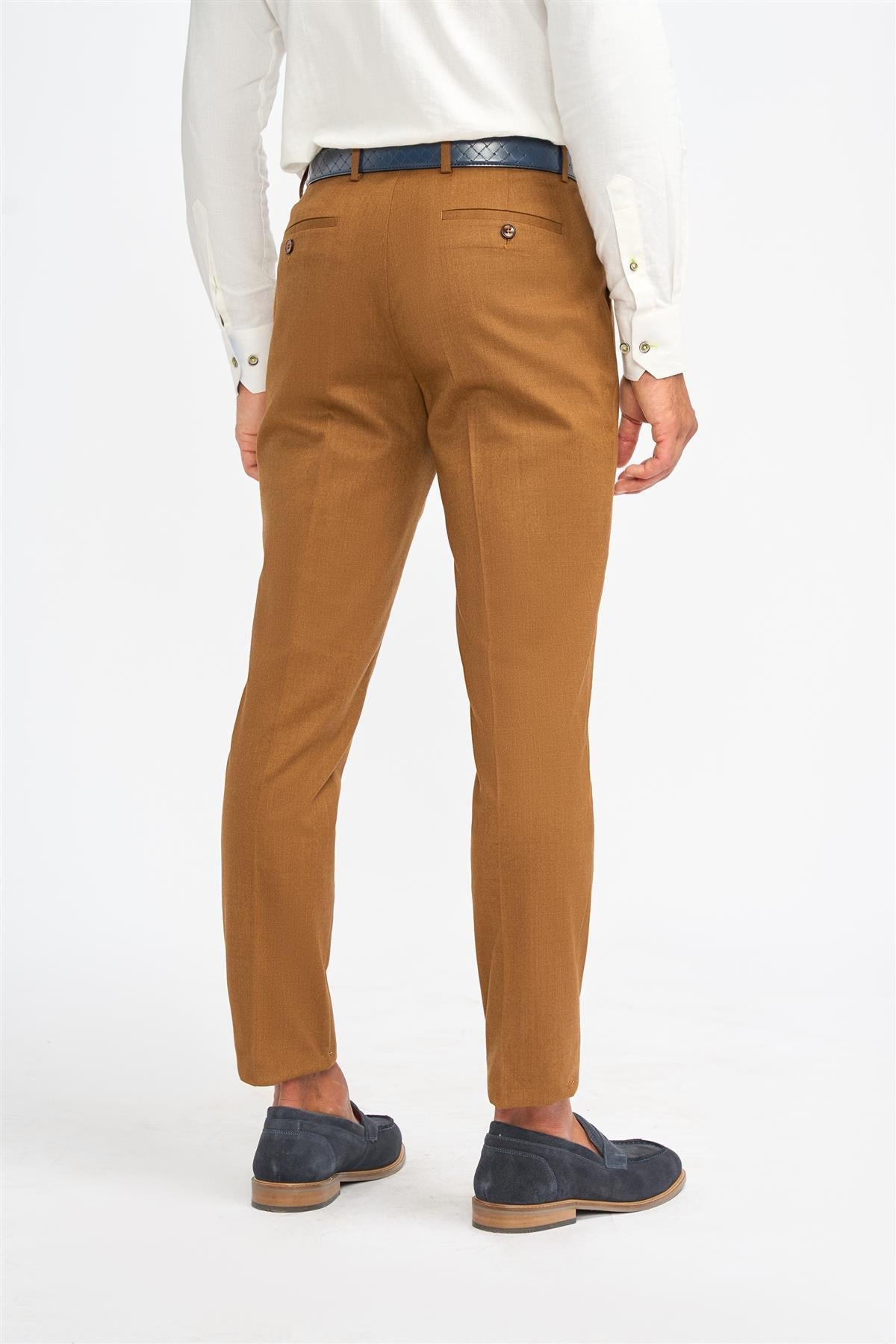 James - Men's Camel Brown Formal Trousers