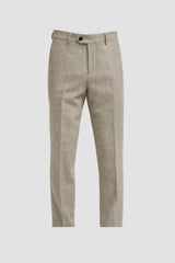 Thomas - Men's Grey Wool Blend Herringbone Tweed Trousers