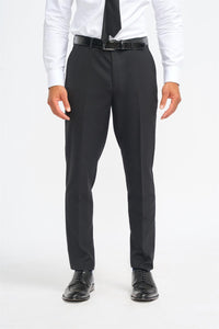 Roberto - Men's Black Shadow Stripes Formal Trousers