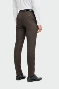 Caridi - Men's Tweed Brown Trousers