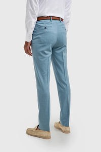 James - Men's Light Blue Textured Trousers