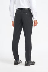 Roberto - Men's Black Shadow Stripes Formal Trousers