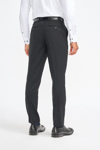 Roberto - Men's Black Shadow Stripes Formal Trousers