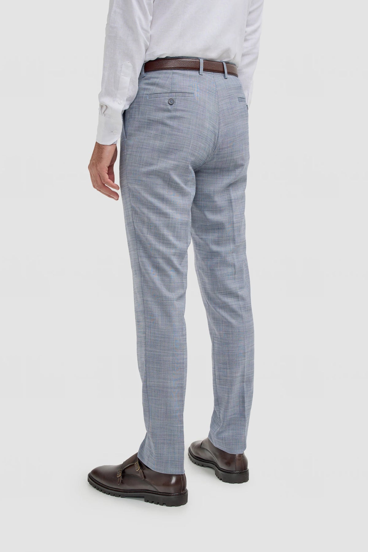 Mens Blue Check Vintage Trousers - Cavani Miles